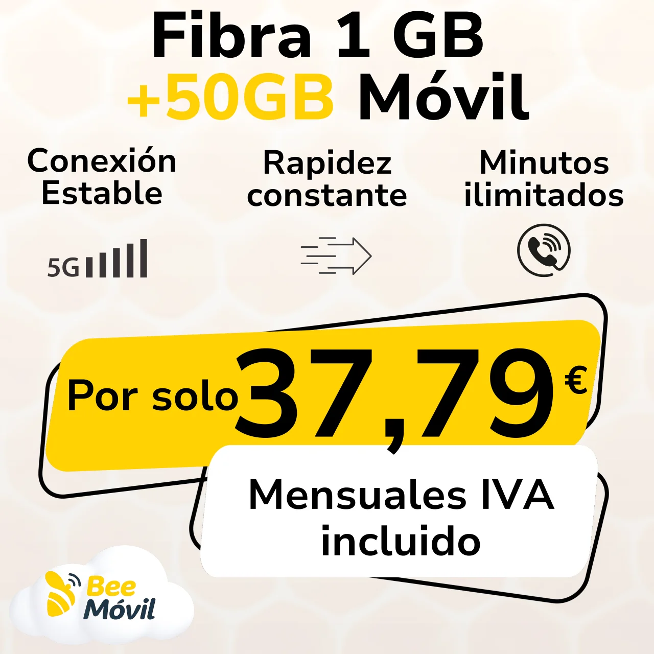 Pack Fibra 1 Gb + Móvil 50 GB máxima Velocidad Pro